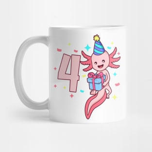 I am 4 with axolotl - girl birthday 4 years old Mug